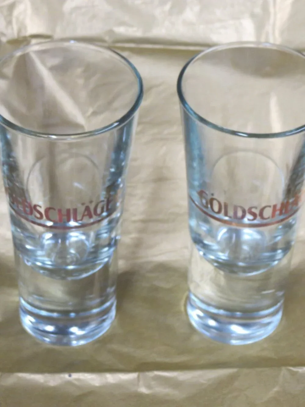 Goldschlager Shot Glasses Made in ITALY Vintage # 15 & # 20